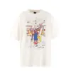 2024 Moda Americana Hip-Hop Marca Nova Retrô Lavada Velha Figura Solta Versátil Gola Redonda Manga Curta Camiseta para Homens e Mulheres