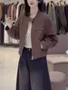 Otoño 2026 Nuevo Elegante Cuello Redondo Cremallera Adelgazante Versátil Casual Chaqueta Mujer Holgado Chic Corto Top Moderno
