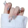 Usa un Arte de Uñas de Libro Rojo Pequeño Uña Postiza Color Nude Blanco Desmontable Usa un Parche de Uña Postiza Chica Caliente Flash