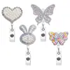 Conejo de Pascua Perla Pedrería Mariposa Corazón Médico Hebilla Fácil de Tirar Oficina Portaretratos Retráctil Insignia Rollo Regalo