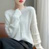 Outono e inverno novo gola redonda 100 lã suéter feminino solto engrossado malha pulôver suéter base moda lã suéter