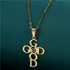 Colgante de collar para hombre con letra geométrica transfronteriza, moda de nicho, versátil, moderno, único, acero inoxidable irregular