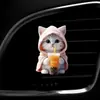 Lindo Clip de Perfume para Ventilación de Coche de Gato Gatito Acrílico Decoración de Coche Accesorio de Interior Adorno de Fragancia