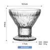 Copo de Vidro Espesso com Relevo Estilo Luxo Leve para Milkshake e Sobremesa, Copo Transparente para Sorvete, Copo Alto Doméstico para Pudim, Copo de Sorvete