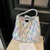 Bolso Tote de Moda Exterior Individual de Gran Capacidad para Viajeros Mujeres 2025 Nuevo Felpa Dulce Elegante Hombro Cruzado