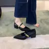 Zapatos de Cuero Estilo Francés para Mujer, Novedad Primavera 2025, Zapatos Mary Jane de Moda que Aumentan la Altura con Tacones Gruesos, Versátiles y Elegantes, Perfectos para Combinar con Faldas