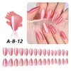 Unhas Postiças Cor Sólida Olho de Gato, Pontas de Unha Médio-Curtas em Formato Amêndoa, Pontas de Unha Pré-Fabricadas Olho de Gato com Glitter, Adesivos de Unha Postiça, Transfronteiriço