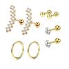 Europeu e Americano AliExpress WISH EBAY duplo círculo orelha clipe brincos orelha gancho piercing jóias terno