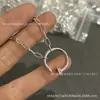Collar de cadena gruesa estilo Cartier V-oro de alta gama con incrustaciones completas de diamantes en los extremos y diseño de cola de golondrina, chapado en oro de 18 quilates, fabricante de cadenas para clavícula