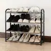 Armário de Sapatos Simples de Aço Inoxidável, Mini Sapateira Doméstica Interna Multicamada de Quatro Níveis, Adequado para Colocar na Entrada, Combinação de Armazenamento para Dormitório, Destacável