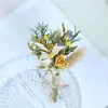 Ramo Mini de Flores Secas Transfronterizo de 12 cm, Flores Reales, Rosas, Gypsophila, Regalo, Ramillete, Decoración de Coche, Decoración Hecha a Mano