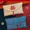 Sobre Rojo de Tela Brocada Bordada de Alta Gama Bolsa Roja de Diez Mil Yuan Palabras de Buena Suerte y Bendición Sobre Rojo Universal