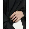 629 Estilo Coreano Ins Diseño de Nicho Minimalista Versátil Forma de Corazón Microincrustado Circonita Plata de Ley S925 Anillo Abierto Fino para Mujer