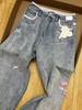 Renda Renda Laço Strass Quente Primavera e Outono Cintura Alta Modelagem Slim Design Moderno Jeans Reto Resistente Moda Feminina