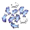 Colgante de cristal de vidrio con forma de delfín, color arcoíris AB, 12*21mm, accesorios para joyería DIY, pendientes, pulsera, collar, material de accesorios