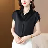 Design de Tiro Real Camisa de Nicho Feminina Verão 2025 Nova Camisa de Cetim Look Solto Emagrecedor Top