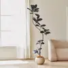 Árbol de Goma Black Diamond Planta Verde Artificial Decoración de Sala de Estar de Lujo de Gama Alta Planta Falsa Biónica Grande de Pie Estilo Wabi-Sabi