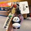 Baimao Llavero de Resina Panda Estilo Talla de Madera Original Lindo Creativo Exquisito Pareja Panda Llavero Colgante para Bolsa