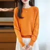 Nueva colección de otoño e invierno: Suéter de punto calado, cuello redondo, con dobladillo enrollado, corte holgado, manga larga, perfecto como capa interior o capa base