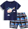 Versión coreana transfronteriza de pijama de verano de manga corta para niños de seda helada Conjunto de ropa para el hogar para bebés al por mayor de comercio exterior dinosaurio elefante