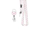 Porta credencial retráctil de fácil extracción en stock del fabricante Estampado de leopardo Epoxi Clip giratorio para credencial Cordón para credencial de identificación de fábrica Venta al por mayor