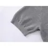 SKRSANYU Sencilla Camisa Polo de Punto Falso Dos Piezas Estilo Old Money para Hombre Mujer Camiseta de Verano Solapa Manga Corta SYT1069