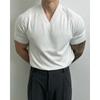 2024 Camiseta de manga corta de verano para hombre, nueva y moderna camiseta informal con cuello en V y estilo holgado, jersey de punto a la moda.