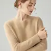 Novo suéter liso de gola redonda para mulheres 2026, outono/inverno, top de tricô estilo Andy, camada base justa, elegante
