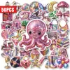Compra directa transfronteriza de 50 pegatinas cuadradas de animales de dibujos animados de colores para decorar equipaje impermeable y álbumes de recortes DIY