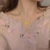 Collar Princesa Escape Oro Cadena Clavícula Lazo Corazón Amor Borla Lujo Ligero Alta Gama Moda Explosiones
