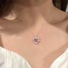 Collar de Zircón en Forma de Corazón de Verano para Mujer, Cadena de Clavícula de Diseño Nicho de Lujo Ligero, Cadena de Cuello Minimalista Estilo Ins de Alta Gama