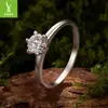 Anel Original Yinziyun em Prata Esterlina S925 com Moissanita em Forma de Coração de Um Quilate, Exquisito e Luxuoso, Anel Empilhável