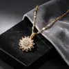 Colar de zircão transfronteiriço Feminino Girassol Novo Estilo Girassol Ins Anel Conjunto de Três Peças