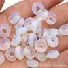Cuentas de cristal natural ágata jade de 5*10 mm con agujero grande, cuentas de ábaco de 4 mm, accesorios para collar pulsera hechos a mano DIY