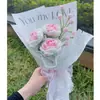 Buquê de Flores de Tricô de Rosa Transfronteiriço Flores de Lã Tricotadas à Mão Eventos de Aniversário Presentes Amazon Quente Atacado