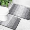 Tapete Absorvente de Banheiro com Cor Gradiente Simples, Tapete de Chão Imitação de Caxemira, Capacho de Porta de Quarto, Tapete de Chão Impermeável Antiderrapante para Banheiro e Cozinha