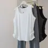 Moda Feminina Plus Size 2025 Primavera/Verão Novo Estilo Coreano Fashionável Versátil Afunilamento na Cintura Emagrecedor Cor Sólida Colete