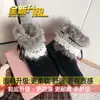 Plus terciopelo cálido suela gruesa zapatos de algodón patata para mujer botas cortas peludas zapatos de mujer 2026 invierno estilo milenio botas de nieve peludas para mujer