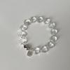 Pulsera Simple de Lujo Ligero con Cuentas de Cristal Blanco Transparente para Mujer Diseño Nicho Elegante Moda Elegante Pulsera Versátil