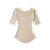 Camiseta Sexy de Estilo Puro Deseo con Cuello Cuadrado y Mangas de Máscara para Mujer, Versátil de Verano Ajustada que Ceñe la Cintura Adelgazante Top Básico de Chica Caliente