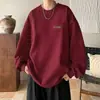 Sudadera de forro polar austriaco estampada de corte holgado para hombre para otoño e invierno, cuello redondo, casual, versátil, moderna, para exteriores, top deportivo juvenil