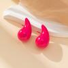 Pendientes Acrílicos de Color Caramelo Pequeños en Forma de C Estilo Coreano Estilo Hong Kong con Pasadores de Acero, Pendientes de Botón Coloridos Ovalados de Dulce Temperamento para Mujer