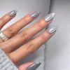 Uñas Postizas Portátiles Estilo Ojo de Gato Almendra, Tamaño Mediano, Uñas Postizas Brillantes Portátiles, Uñas de Presión, Venta al por Mayor de Arte para Uñas