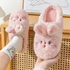 Pantuflas de Algodón de Conejo para Mujer, Lindas Zapatillas de Invierno Forradas de Felpa para el Hogar, Nuevas Pantuflas de Algodón de Felpa 2025 para Niñas