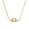 Collar Nudo de Corazón para Mujer Cadena de Clavícula de Acero de Titanio Sin Desvanecimiento Amor Corto Simple Accesible Lujo Gama Alta Collar de Acero Inoxidable