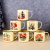 Taza de esmalte nostálgica esmalte retro esmalte taza con cita anticuada esmalte taza de té de hierro taza de esmalte taza de esmalte