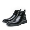 Botas de Cuero para Hombre Transfronterizas Talla 47 plus Nuevos Zapatos de Cuero para Hombre Moda Estilo Británico Zapatos de Caña Alta Tendencia Retro Botas Martin