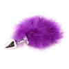 Pena de galinha Lua Divertida pelo artificial tamanho grande médio pequeno plug anal brinquedo de cauda formato de raposa Branco
