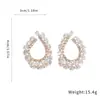 Pendientes de Plata con Zirconia Geométricos de Gota de Agua Estilo Retro Europeo y Americano Exquisitos Pendientes de Lujo Ligero de Alta Gama para Mujer