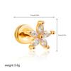 Aretes de Acero Inoxidable Oro de 18K Zircón Acero de Titanio Mini Piercings de Nariz de Rosca Piercing Anillos para Ombligo Joyería Transfronteriza Europea y Americana